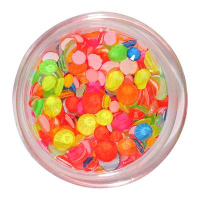 China ND631Nail Art Designs Mix Size Fluorescence Flat Back Rhinestone Fluorescent Neon Jewelry For Nail Art Decoration for sale