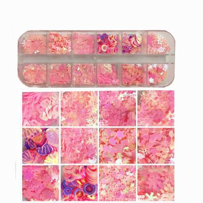 China NGP10 Valentine Nail Hollowed Out Lips Heart Shaped Sequins Nail Glitter Decorations for sale