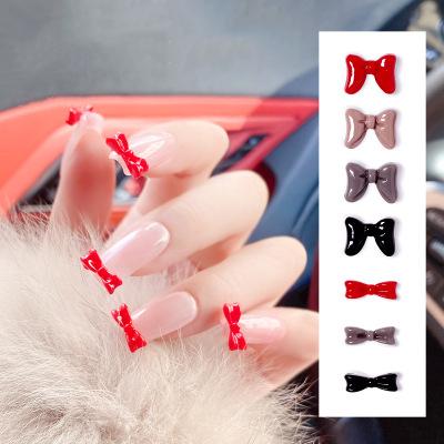 China ND588 Outdoor Bow Nail Art Designs Colorful Resin Smooth Bow Jewelry Accessories For Nail Art Decoration for sale