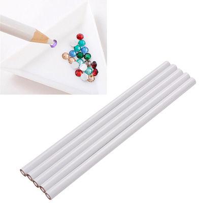 China NAIL NP27 Nail Art Pen Picker Wax Point Drill Pen For Nail Tool White Wood Handle Rhinestone for sale