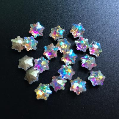 China XHZ 100Pcs 3D Glass Color Snow Flower Shape Nail Art Rhinestone For Nail Art Decoration ab for sale