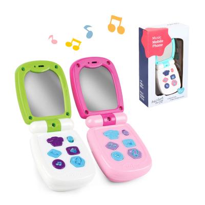 China Electric Music and Light Cartoon Baby Mobile Phone Toy with Light Musical Study Educational Baby Toy for Children for sale