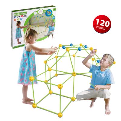 China Assemble Children Educational Toys Kids Building Kits Forts 120 PCS Assemble Toys DIY Push Back Building Toy Kids Forts Building Kit for sale