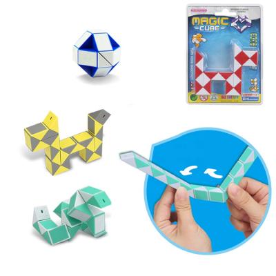 China Mini Hot Sale Block Toys Child Toys Creative Funny Anti-stress 24 Sections Magic Cubes Snake Snake Magic Cube for sale