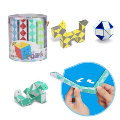 China Cartoon Toy Quality Snake Puzzle Choice Magic Ruler Cube Educational Magic Cubes Building Blocks Toys Kids Educational Moving Person for sale