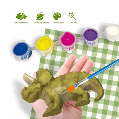 China Educational Color Matching Dinosaur Art Painting Plaster Good Quality Kids Toys DIY Kit Plaster Painting Educational Toy for sale