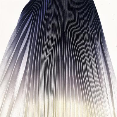 China Amazing Memory Galaxy Silver Debut Pleated Fabric For Pleated Skirt Pleated Dress for sale