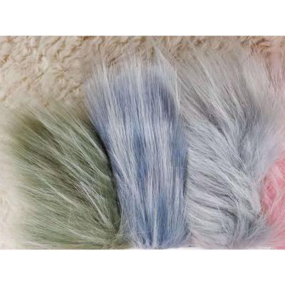 China High Quality Custom Made Luxury Fake Two Tone Colors Fur Fabric Auto Upholstery Wholesale Wholesale Long for sale