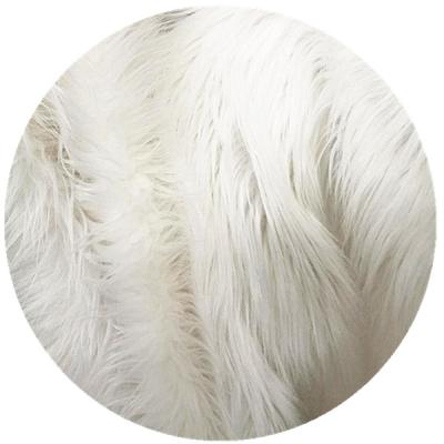 China High quality synthetic white long auto upholstery fur fabric for clothing/home decoration for sale