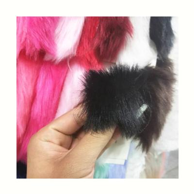 China Auto hot sale high quality short black fur soft upholstery fabric for kid fur slides fur coat for sale