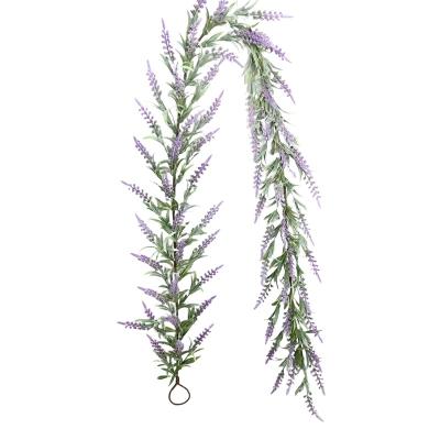 China Wedding Party 72 Inch Plastic Fake Plant Lavender Vines Hanging Artificial Wall Flower Garland For Wedding Arch Decor for sale