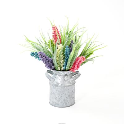 China Naturalistic New Design 11 Inch Colorful Lavender Flower With Pots Decorative Flower Decor for sale