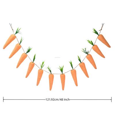 China Wall Hanging Idea Outdoor Party Decor Easter Hanging Banners Bunting Flags Carrot Garland For Garden Decorations for sale