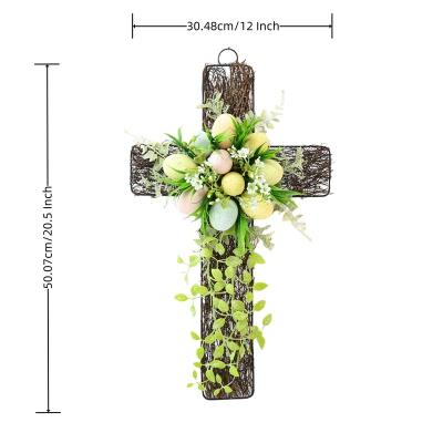 China Plastic Artificial Eggs Cross Plastic Plants Religious Crafts Memorial Decoration for sale