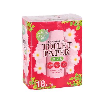 China Free sample high quality eco-friendly toilet papercolour toilet paper pink recycle soft 2ply silk tissue paper toilet for sale