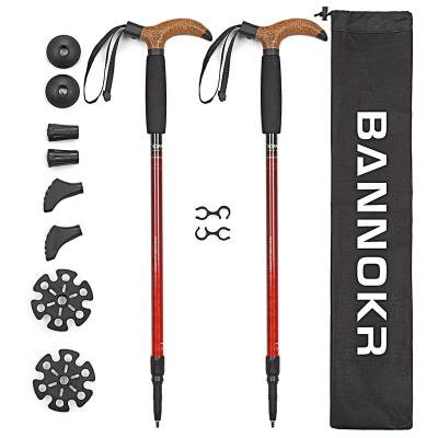 China Jifeng Bannokr Durable T-Handle Nordic Walking Pole For Tourism Cane Trekking Poles for sale