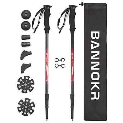 China Durable new design 3 section outdoor aluminum 6061 adjustable trekking poles for sale