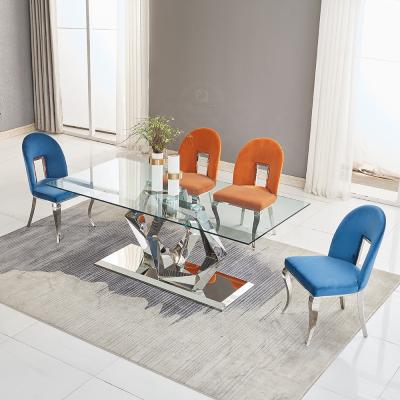 China Glass-to-Glass Dining Table for Living Room Furniture Dining Room Furniture Dining Tables for sale