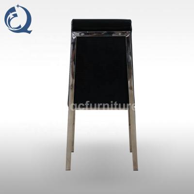 China STABLE High Back Black PU Dining Chair Dining Chair Dining Table Chairs Leather Modern Black for sale