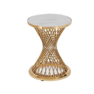 China Modern side table Europ design side table style sofa set gold stable round luxury side table modern living room for sale