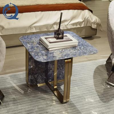 China Marble Top Luxury Marble Top Modern Marble Side Table Sofa End Table Cafe Side Gold Metal Base Marble Top Table for sale