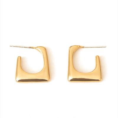 China Casual/Sporty Chaozhong Minimalist style Casual sporty  18k gold plated Square Stud Earrings Simple Creative Earrings women for sale