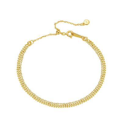 China Minimalist Chaozhong Simple Double Bracelet s925 Silver 10K Gold Plated Bracelet women jewelry for sale