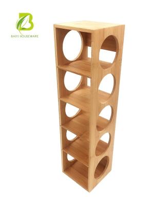 China Sustainable Natural Modern Bamboo Wooden Wine Rack Wine Rack for sale