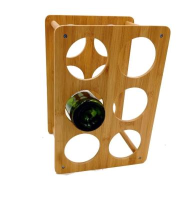 China Sustainable bamboo wine rack with six holes for sale