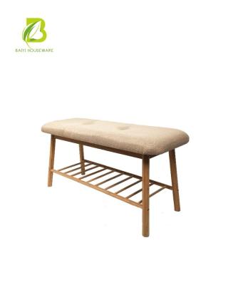 China Easy Assemble European Style Bamboo Shoe Bench Storage Rack for sale