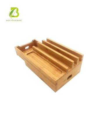 China Fashionable Multifunctional Bamboo Desktop Charging Station Organizer for sale