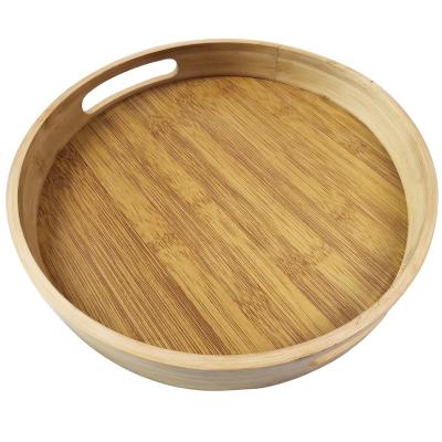 China Eco-Friendly Home Kitchen Bamboo Wooden Round Tray for sale