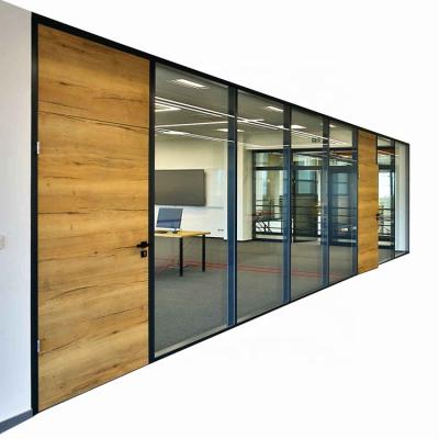 China Modern High End Modular Double Aluminum Glass Walls Office Glass Partition Cubicles for sale