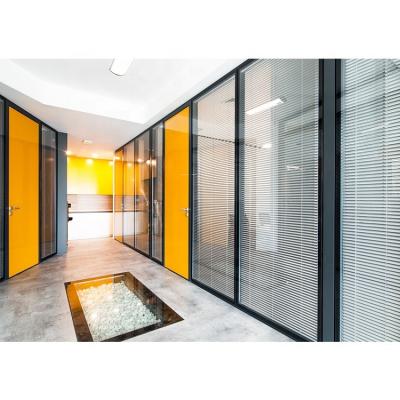 China Modern High End Soundproof Aluminum Glass Frame Office Partition Wall With 108mm Thickness for sale