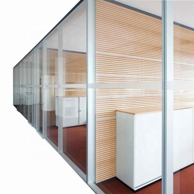 China EUROPEAN Design Framed Flush Door Glass Wall Dividing For Administrative Building for sale