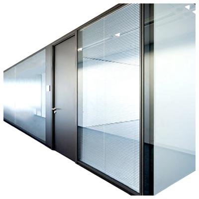 China EUROPEAN Modular Office Furniture Partition Wall Modular Glass Wall With Built-in Blinds for sale