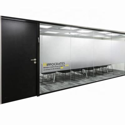 China EUROPEAN Transparent Full View Glass Wall For Office With Steel Painting Swing Door for sale