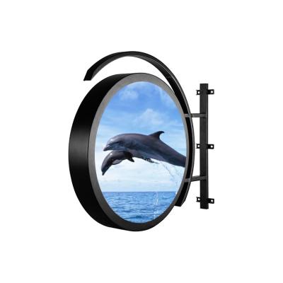 China Original Manufacturer Outdoor Full Color Wifi Control Ip65 P8 Wall Hanging Round Led Logo Advertising Display Sign Screen for sale