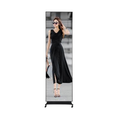 China Indoor Vertical Mirror Led VCR Hd Floor App Interactive Stand Led Standing Poster Display-Control for sale