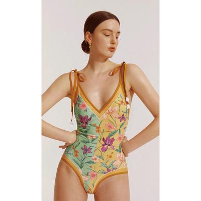 China Wholesale Fashion Sexy Floral Print Bikini One Piece Women's Breathable Plus Size Hollow Out Bikini Swimwear for sale