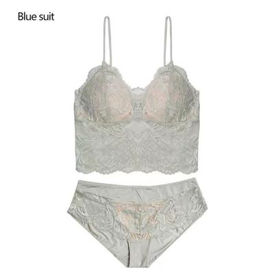 China Breathable French Lace Back Vest Style Strap Sexy Underwear For Women Without Steel Ring Bra for sale