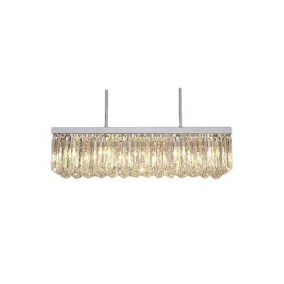 China Modern Hot Selling Rectangular Indoor Luxury Pendant Light Led Crystal Chandelier Home for sale