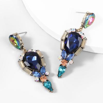 China Eco-Friend 2021 Fashion Alloy Rhinestone Glass Diamond Female Ethnic Ethnic Earrings for sale