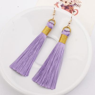 China Multicolored Tassel Earrings Large Tassel Earrings Eco-friend Long Tassel Bohemian Accessories Bohemian Accessories for sale