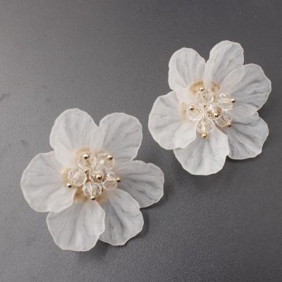 China Eco-Friend Polyresin Flower Design Earrings For Girls for sale