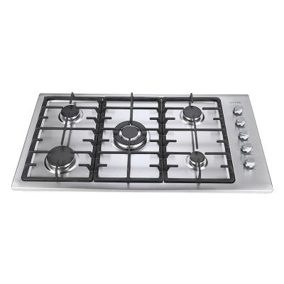 China Wholesale High Quality Household Gas Stove Stainless Steel Panel 5 Burner Built-in Gas Stove for sale