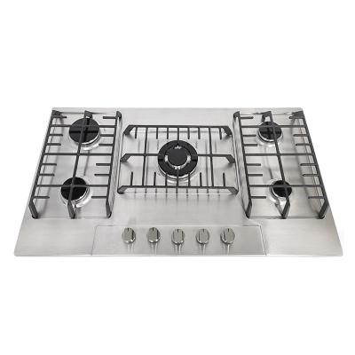 China Household cookware professional wholesale 5 burner stainless steel portable built-in gas stove for sale