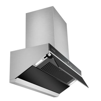 China Household Competitive Price Side-suction Hood 3 Speed ​​Touch Switch Baffle Filter 66db Sound Level Range Hood for sale