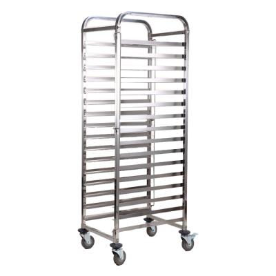 China Eco-friendly Hot Sale Hotel Stainless Steel GN Pan Trolley Bakery Rack Cart Food Tray Cart for sale