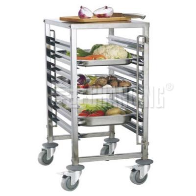 China Restaurants/Commercial Stainless Steel Sheet Pan Tray Trolley Baking Cart Wheels Pan Rack Large Silver Trolley Bakery Trolley Hotel/Canteen Gastronorm Bakery for sale